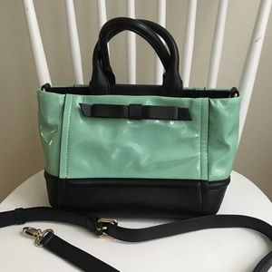 Kate Spade Mint Green and Black Patent Leather Bag